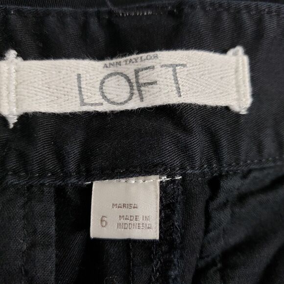 Ann Taylor Loft Women Pants Sz 6 Marisa Cropped Mid Rise Black Stretch Straight - Picture 8 of 10